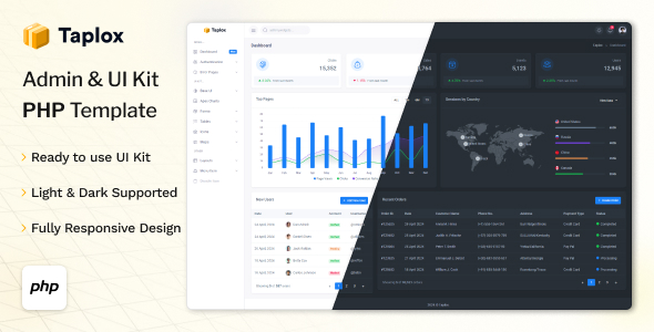 Taplox - PHP Admin Dashboard and UI Kit Template - CodeCanyon Item for Sale