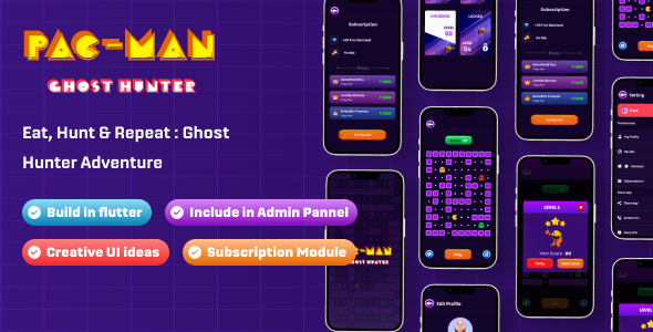 PacMan - Flutter Application with Admob and subscription - CodeCanyon Item for Sale