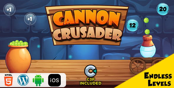 Cannon Crusader HTML5 Construct 3 Game - CodeCanyon Item for Sale