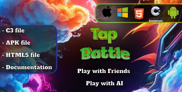 Tap Battle - Competitive Multiplayer Game - HTML5, Construct 3 - CodeCanyon Item for Sale