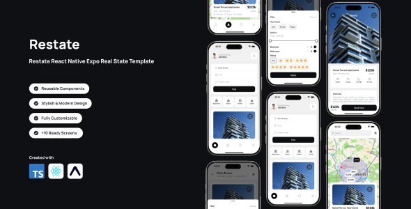 Restate - React Native Expo Real State Template - CodeCanyon Item for Sale