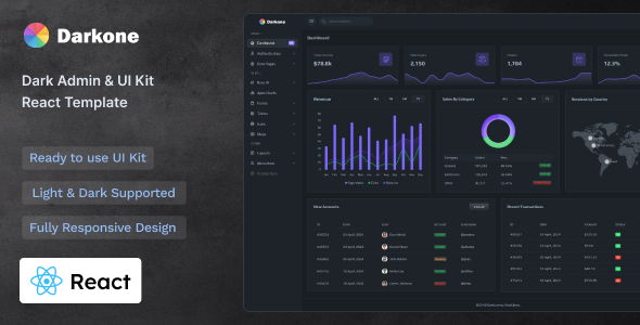 Darkone - Dark Admin Dashboard and UI Kit React Template - CodeCanyon Item for Sale