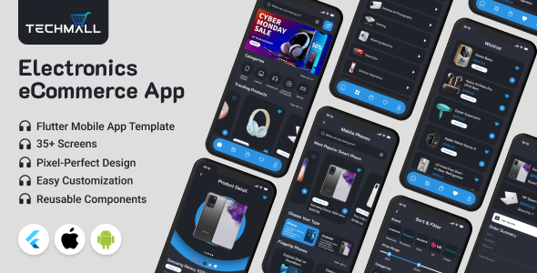 TechMall - Electronics eCommerce Store Flutter Mobile App Template | Android & iOS UI Kit - CodeCanyon Item for Sale
