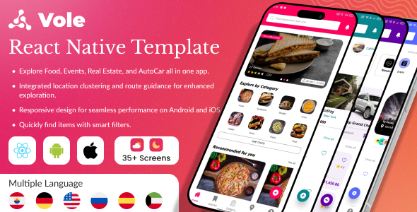 Vole - Multipurpose React Native Directory & Listing App Template - CodeCanyon Item for Sale