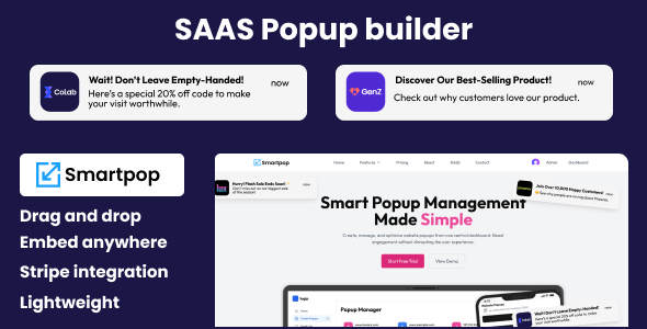 Smartpop – SaaS Popup Builder - CodeCanyon Item for Sale