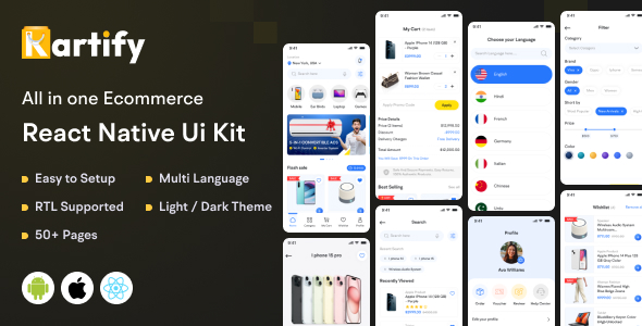 Kartify - React Native CLI eCommerce Mobile App Template - CodeCanyon Item for Sale