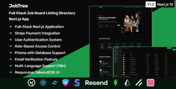 JobTree - Full Stack Job Board Listing Directory Next.js App - CodeCanyon Item for Sale