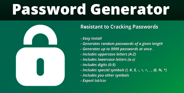 FPG Password and Serial Key Generator - CodeCanyon Item for Sale