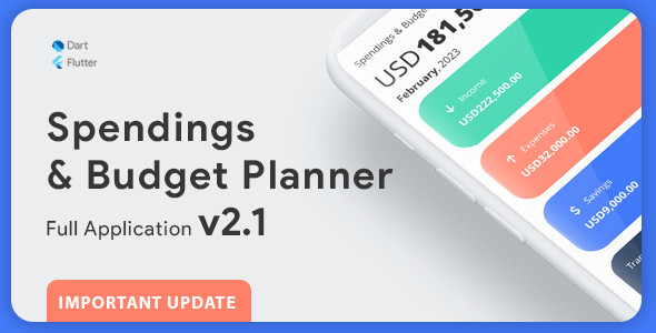 Spendings & Budget Planner Full Application - Flutter - CodeCanyon Item for Sale