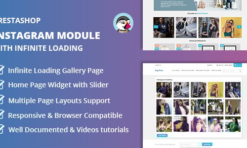 Instagram Home Widget and Page Gallery with Infinite Loading Module for ...