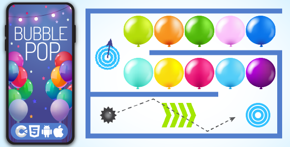 Thorn And Balloons - Bubble Pop - HTML5 Game, Construct 3 - CodeCanyon Item for Sale