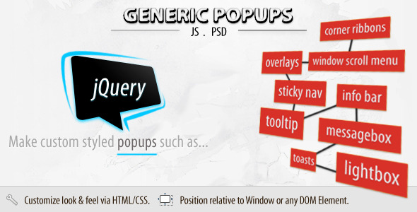 Generic Popups (jQuery) - CodeCanyon Item for Sale