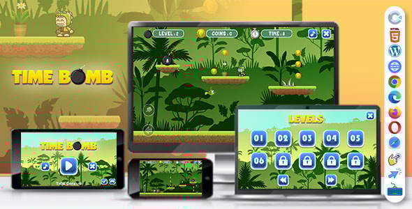 Time Bomb Game (Construct 3 | C3P | HTML5) Platform Game - CodeCanyon Item for Sale