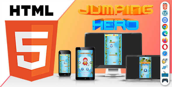 Jumping Hero Game (HTML5) Jumping Game by CGFX-Studio | CodeCanyon