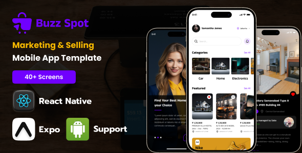 Buzzspot - React Native Buy & Sell Mobile App Expo Template - CodeCanyon Item for Sale