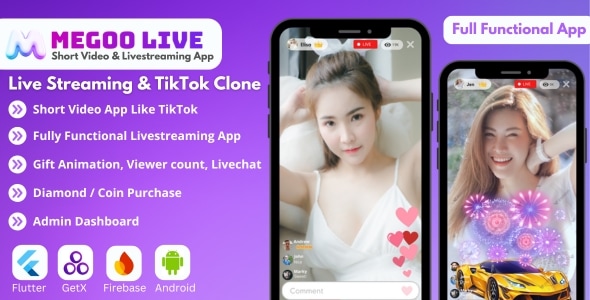 MeGooLive – Live Streaming, Short Video & Interactive Gift App – Fully Featured - CodeCanyon Item for Sale