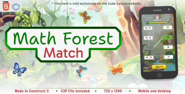 Math Forest Match - HTML5 Educational game - CodeCanyon Item for Sale