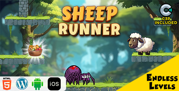 Sheep Runner HTML5 Construct 3 Game - CodeCanyon Item for Sale