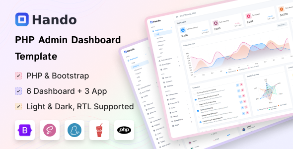 Hando - PHP Admin & Dashboard Template - CodeCanyon Item for Sale