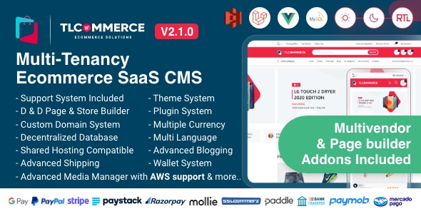 TLCommerce | Laravel & VueJS Powered Ecommerce CMS with PWA