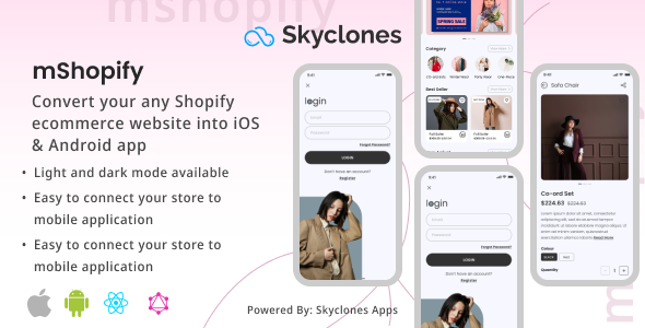 MShopify - Complete app using react native shopify + graphQL - CodeCanyon Item for Sale