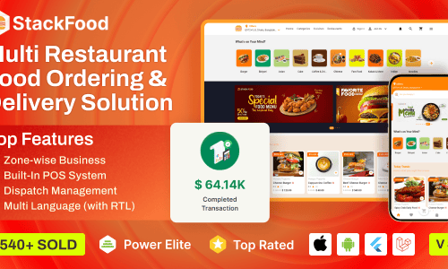StackFood Multi Restaurant - Food Delivery App with Laravel Admin and ...