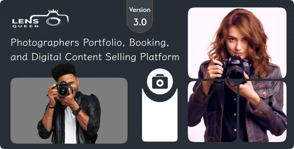 LensQueen - Photographers Portfolio, Booking, and Digital Content Selling Platform - CodeCanyon Item for Sale