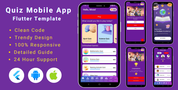 Quiz | Gaming Mobile App | Flutter Template | Flutter Quiz App | Flutter - CodeCanyon Item for Sale