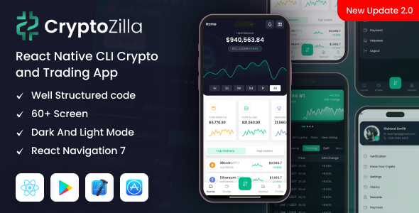 CryptoZilla - React Native CLI Cryptocurrency Mobile App Template - CodeCanyon Item for Sale