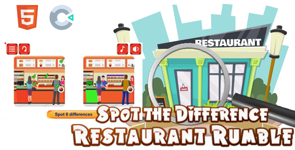 Spot the Difference - Restaurant Rumble - Construct 3 - CodeCanyon Item for Sale