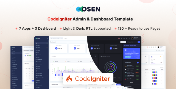 Osen - CodeIgniter Admin Dashboard Template - CodeCanyon Item for Sale