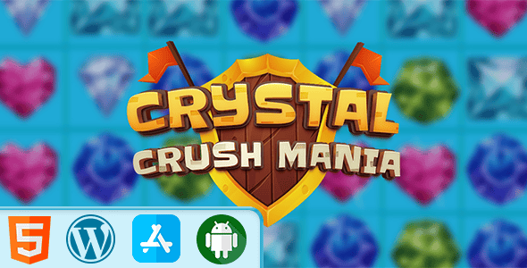 Crystal Crush Mania - HTML5 Construct3 Game - CodeCanyon Item for Sale