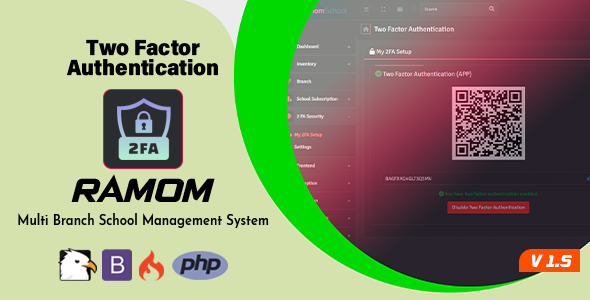 Ramom School Two Factor Authentication - CodeCanyon Item for Sale