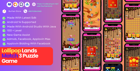 Lollipop Lands - Match 3 Puzzle Game - CodeCanyon Item for Sale