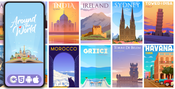 Around The World - HTML5 Game, Construct 3 - CodeCanyon Item for Sale