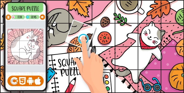 Square Puzzle - HTML5 Game, Construct 3 - CodeCanyon Item for Sale