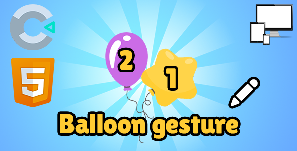 Balloon Gesture 2 - Construct 3 - HTML5 - GestureRecognize - CodeCanyon Item for Sale