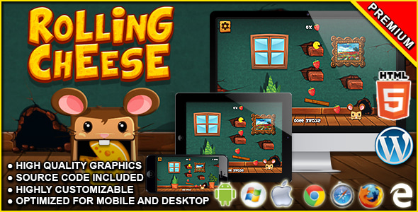 Rolling Cheese - HTML5 Physics Game - CodeCanyon Item for Sale