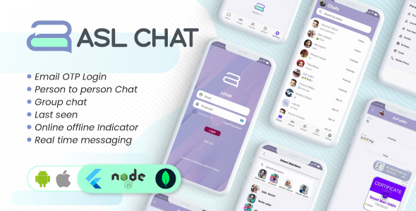 ASL Chat - A complete Chat & Group Chat Application, NodeJS Chat Using Flutter For Android & iOS - CodeCanyon Item for Sale