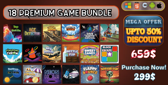 18 HTML5 Games Mega Bundle - Construct 3 - CodeCanyon Item for Sale