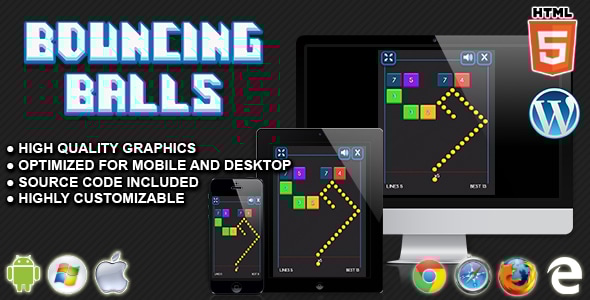Bouncing Balls - HTML5 Skill Game - CodeCanyon Item for Sale