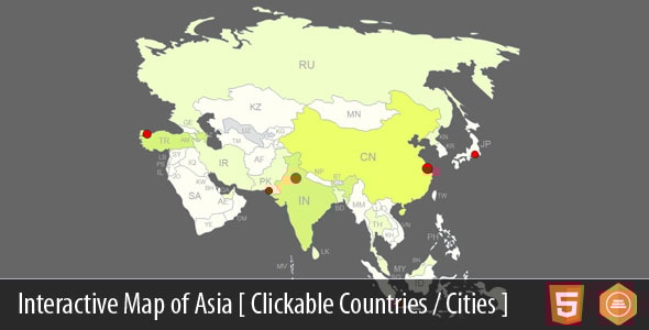 Interactive Map of Asia - CodeCanyon Item for Sale