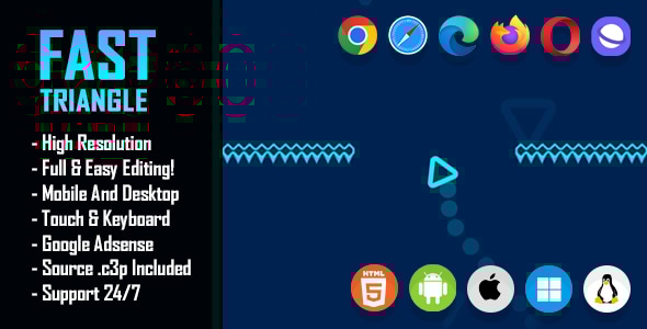 Fast Triangle - HTML5 Game (Construct 3 / c3p) - CodeCanyon Item for Sale