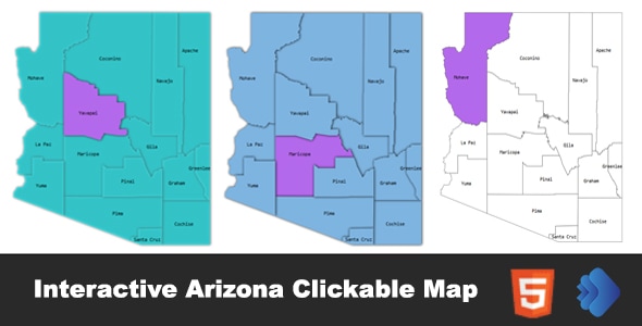 Interactive Arizona Clickable MAP - CodeCanyon Item for Sale