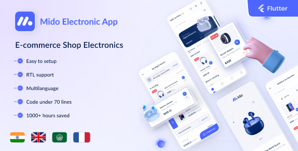 Mido – Electronics eCommerce App Flutter Ui Kit - CodeCanyon Item for Sale