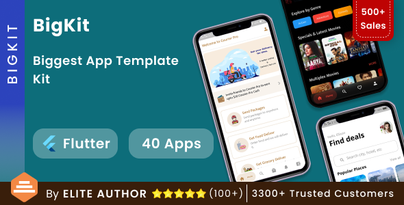 Flutter UI Kit | BigKit - Biggest Flutter App Template Kit - 40 Apps - CodeCanyon Item for Sale
