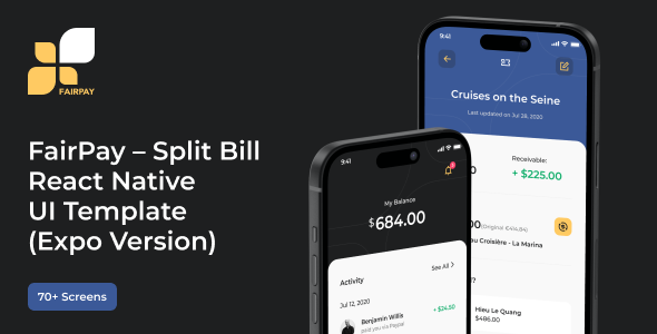 FairPay – Split Bill React Native UI Template (Expo Version) - CodeCanyon Item for Sale