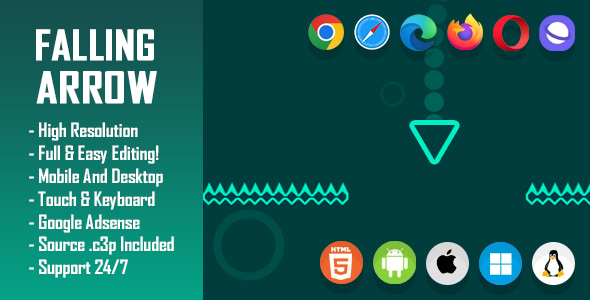 Falling Arrow - HTML5 Game (Construct 3 / c3p) - CodeCanyon Item for Sale