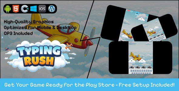 Typing Rush - Construct 3 Game (HTML5, AdMob, C3P) - CodeCanyon Item for Sale