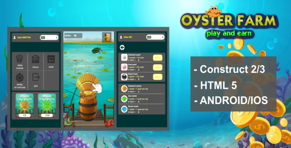 Oyster farm|Construct2/3|HTML5|capx - CodeCanyon Item for Sale